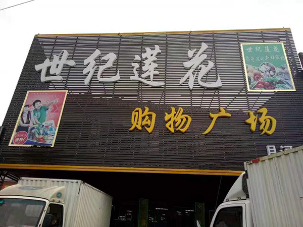 河南省南陽（yáng）市桐柏縣（xiàn）月河鎮世紀蓮花購物廣場商超貨架案例