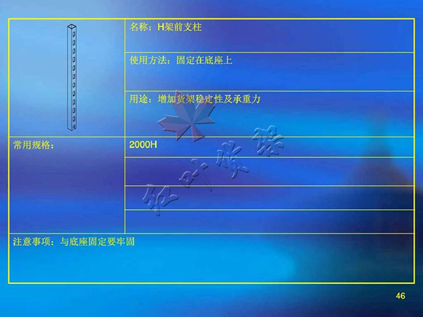 H架前支柱尺（chǐ）寸使用（yòng）方法以及用途